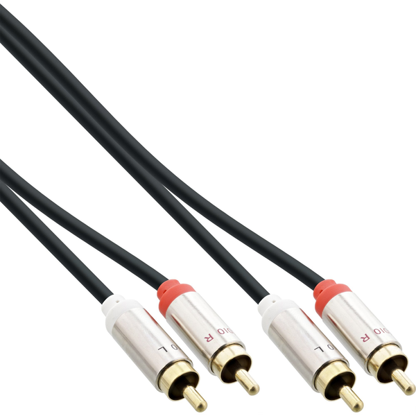 InLine 99264 аудио кабел 0,5 м 2 x RCA 2 x RCA + USB Черен