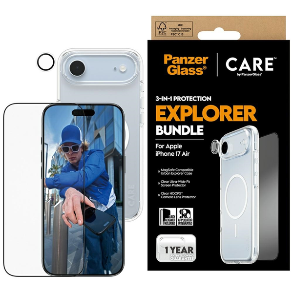 PanzerGlass ® | CARE by ® 3-in-1 Flagship Explorer Bundle iPhone Air Pellicola proteggischermo trasparente Apple 1 pz