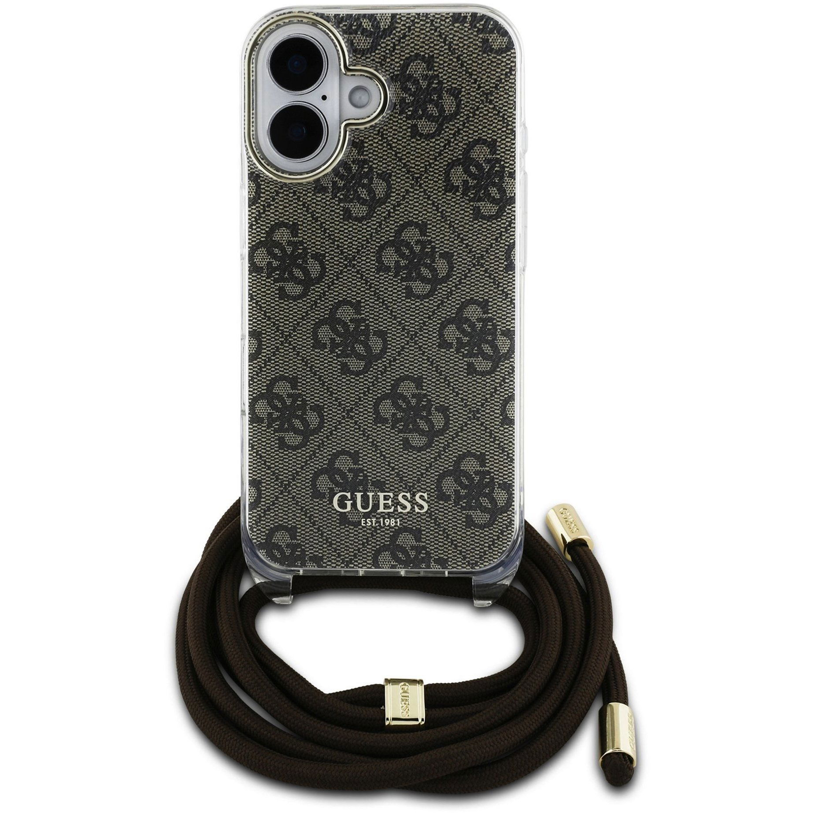 Guess IML 4G Printed Crossbody iPhone 16 barna keresztpántos tok (GUHCP16SHC4SEW)