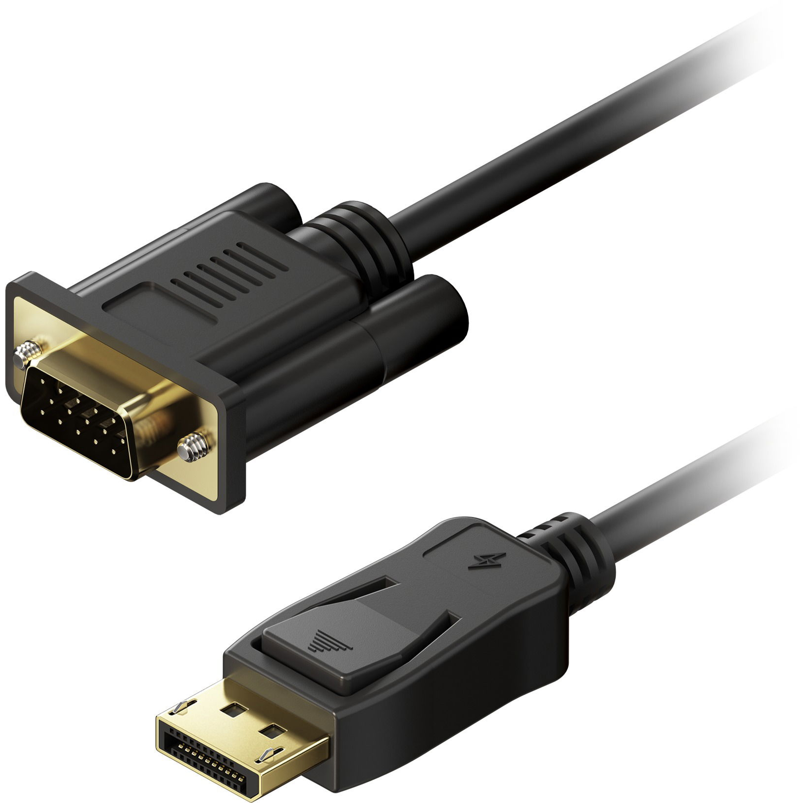 AlzaPower Core DisplayPort to VGA FullHD 2m - fekete (APW-CBDPVGA020B)