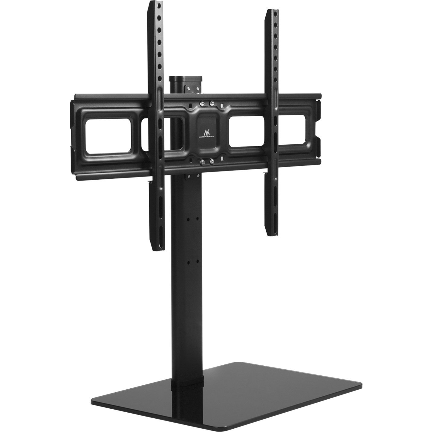 Maclean MC-386 Universal TV Stand Base for Cabinet Dresser Table Desk 32" - 75" 40kg VESA 35° Rotating Temepred Glass Adjustable TV Height Powder Coating (MC-386)