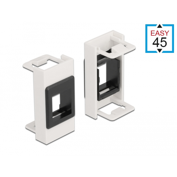 Easy 45 Modul Keystone Halterung 22,5 x 45 mm, weiß / schwarz
