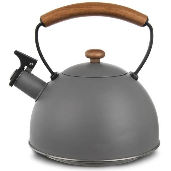 Orion Sípoló teáskanna, rozsdamentes acél, WOODEN 2,9 l szürke (113517)