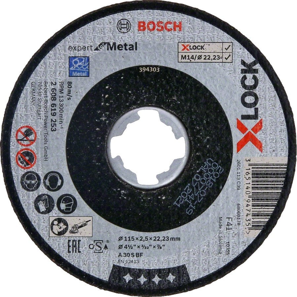 Bosch PRO Metal X-LOCK, M14 vágókorong, 115x2,5x22,23 mm, fémhez