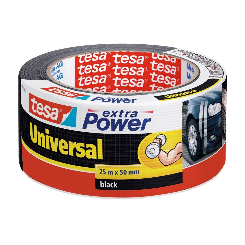 Tesa Extra Power szövet ragasztószalag 50mmx25m fekete (56388-00001-08) (56388-00001-08)