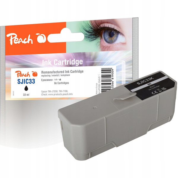 Peach Patrone Epson SJIC33P TM-J7200/7700 black 33ml