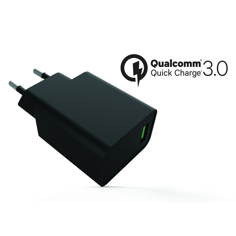 miniBatt Hálózati USB töltő Fekete (MB-ADPUSBQC30-E)