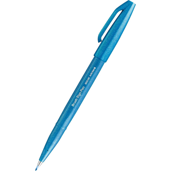 Pentel Štětečkové pero pro kaligrafii Brush Sign Pen SES15C světle modré
