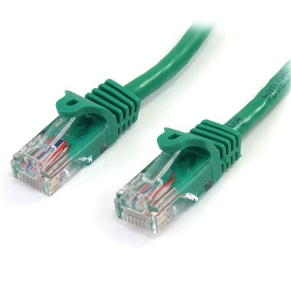 StarTech.com 45PAT1MGN cabluri de rețea Verde 1 m Cat5e U/UTP (UTP)