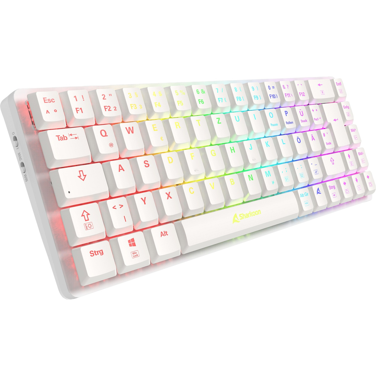 Клавиатура Sharkoon PureWriter W65, немска подредба, бяла