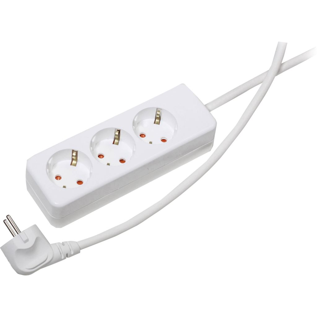 Gebro 106140 Hálózati elosztó 3 részes Fehér Védőérintkezős 1,5m (g106140)