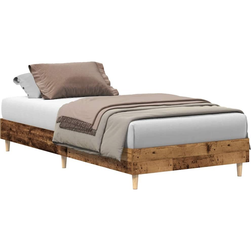 antik fa szerelt fa ágykeret matrac nélkül 100x200 cm (861046)