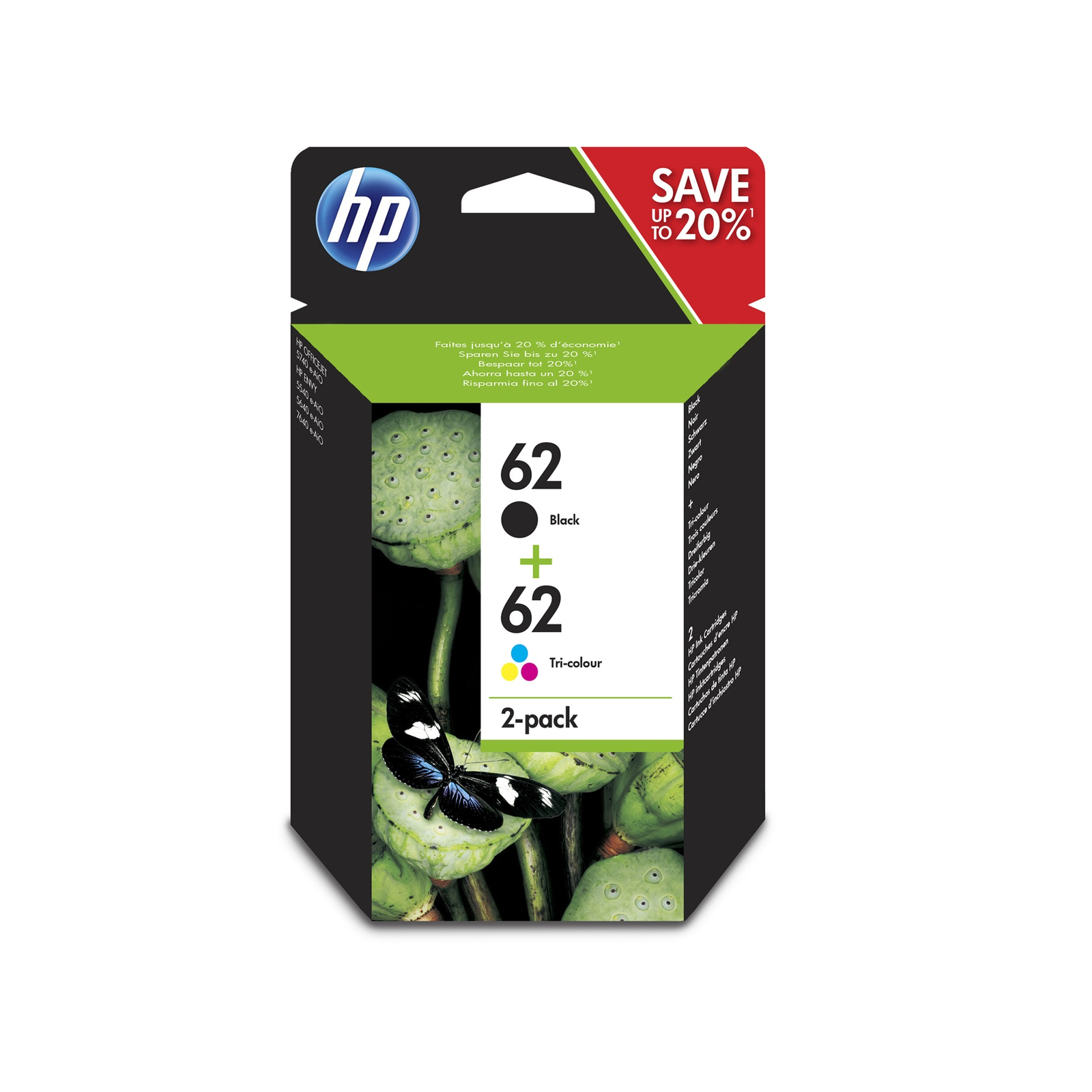 HP N9J71AE (62) Black + Color tintapatron (N9J71AE)