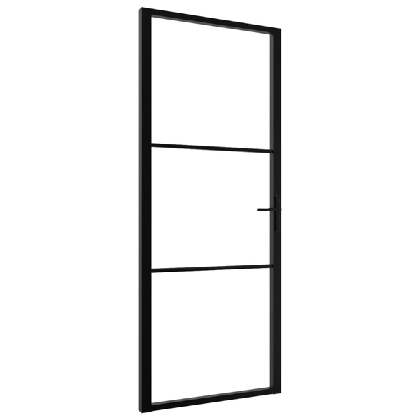 vidaXL vidaXL Drzwi wewnętrzne, szkło ESG i aluminium, 83x201,5 cm, czarne