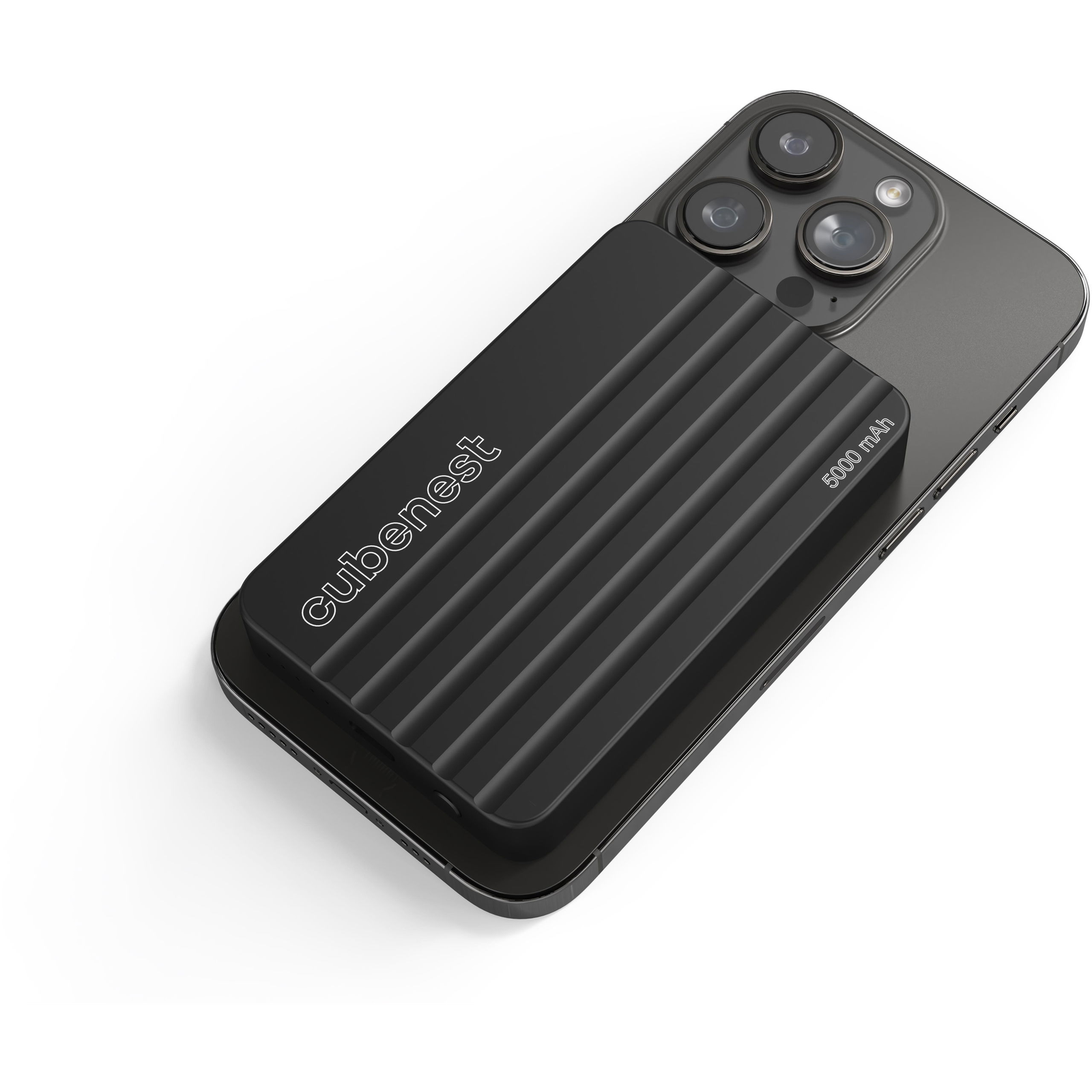 CubeNest S1B1 5000mAh, vezeték nélküli, mágneses, MagSafe-rögzítés támogatás, fekete (6974699971214)