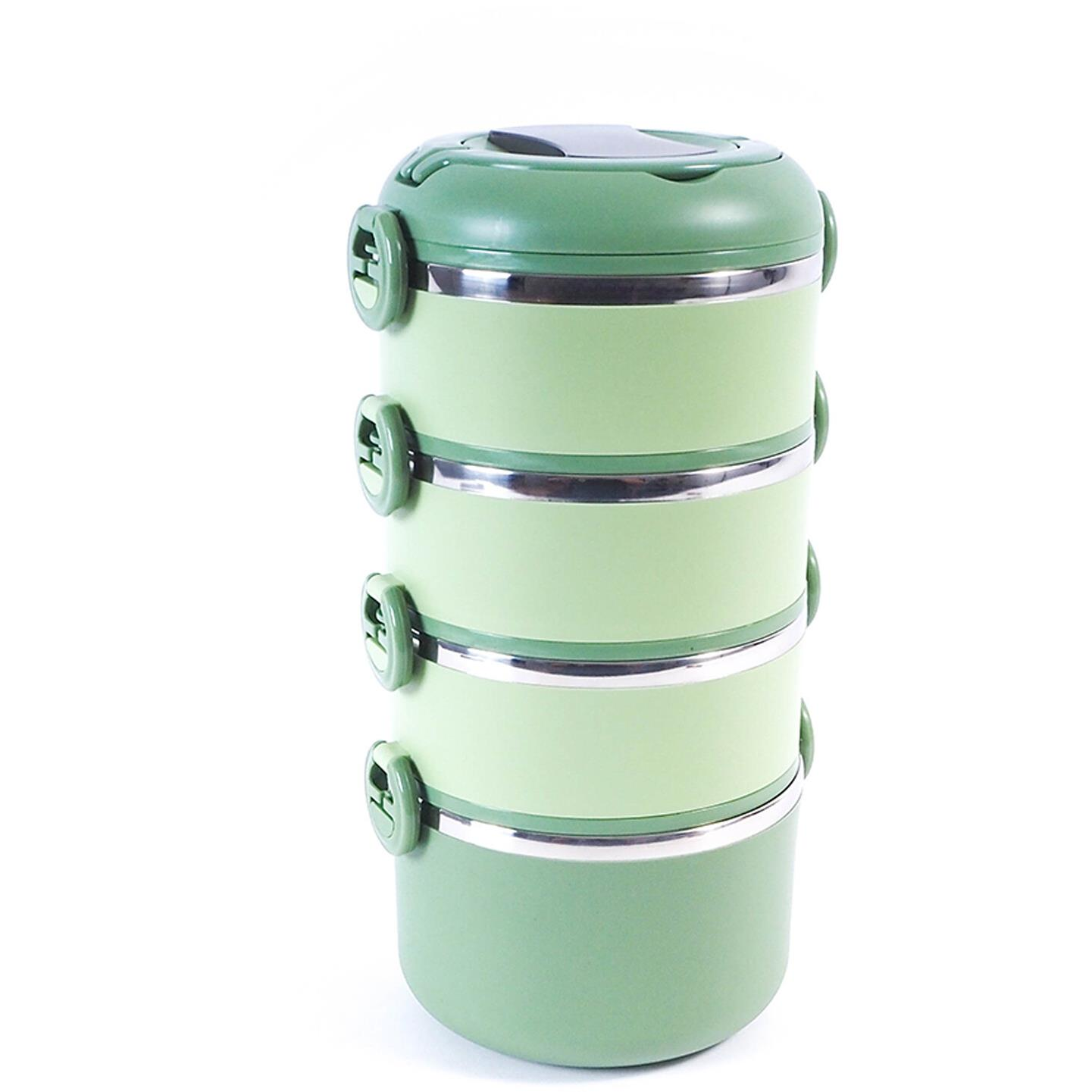 Aga Ételhordó, 4 emeletes, zöld (DS2716-GRE)