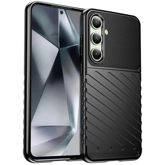 Gigapack Samsung Galaxy S24 FE (SM-S721) csíkos dombormintás szilikon tok fekete (GP-161638) (GP-161638)