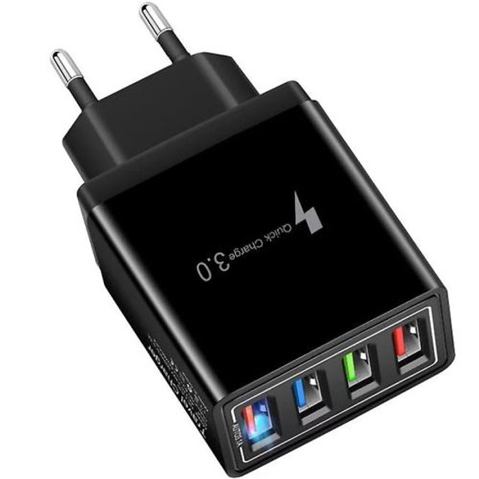 Blackmoon BK-382 4x USB-A Hálózati töltő - Fekete (5V / 3.5.A) (BK-382)