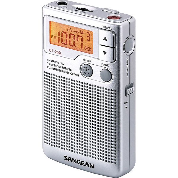 Sangean Dt 250 - Radio Transistor Digital Bolsillo Portátil Con Altavoz Incorporado, Sintonizador Pll (am - Fm) Memoria, Auriculares