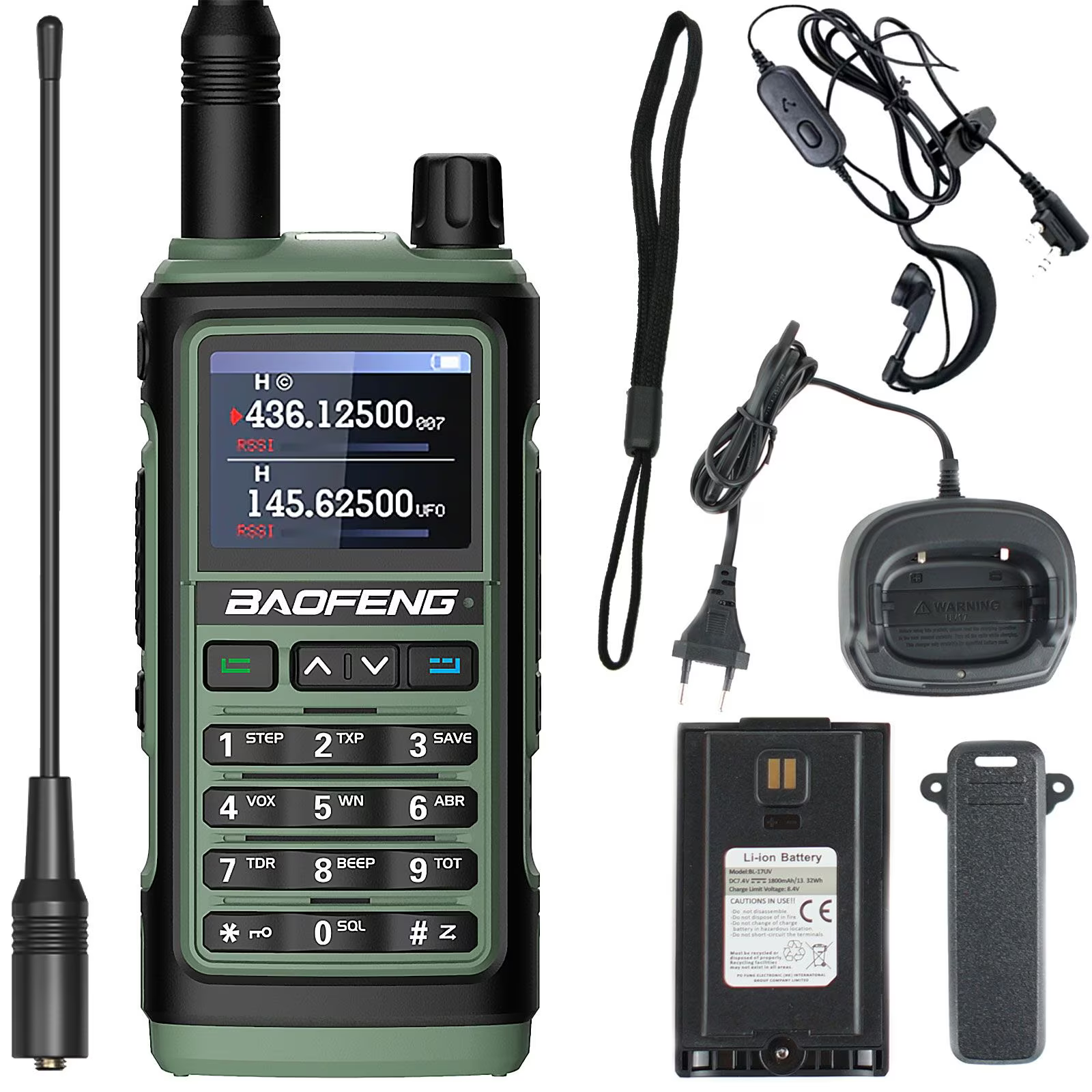 Baofeng UV-17E Walkie Talkie - Zöld (UV-17E ZIELONA)