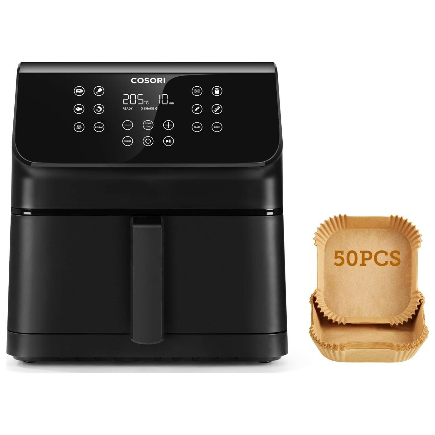 Cosori CAF-P651-KEUR Premium II AirFryer Forrólevegős sütő 6,2L 1700 Watt - Fekete (CAF-P651-KEUR)