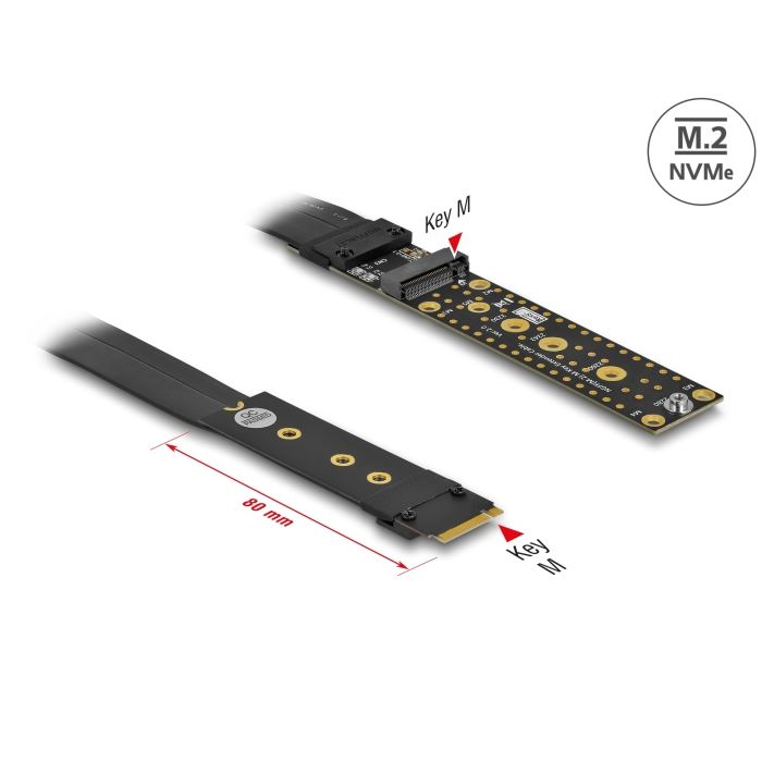 Delock Riser kártya M.2 Key M Extension NVMe 20 cm hosszú kábellel (64136) (del64136)