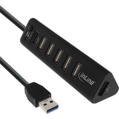 InLine 4043718232369 hub di interfaccia USB 3.2 Gen 1 (3.1 Gen 1) Type-A 5000 Mbit/s Nero
