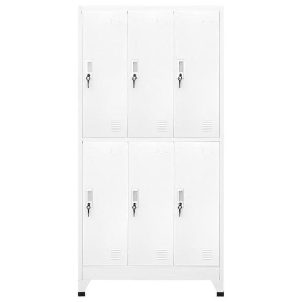 acél öltözőszekrény 6 rekesszel 90 x 45 x 180 cm 