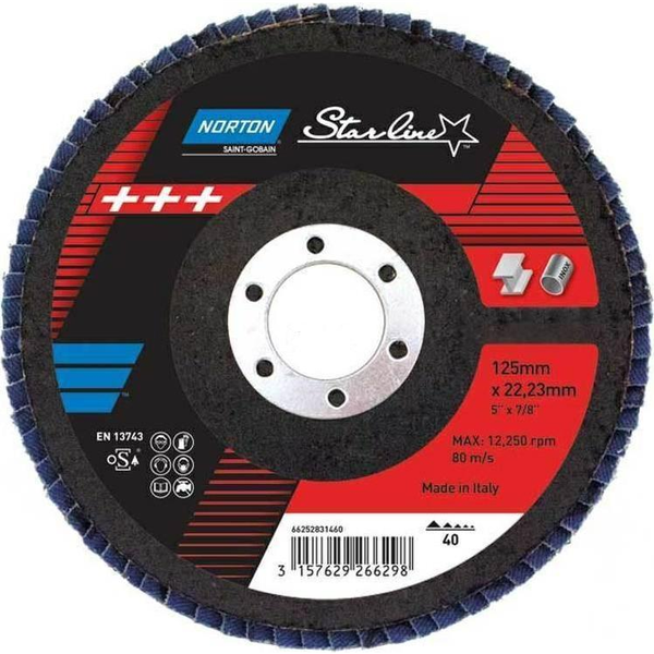  Norton Clipper Tarcza lamelkowa FLD FDTF 125x22 R82B NOR P60 STARL EU