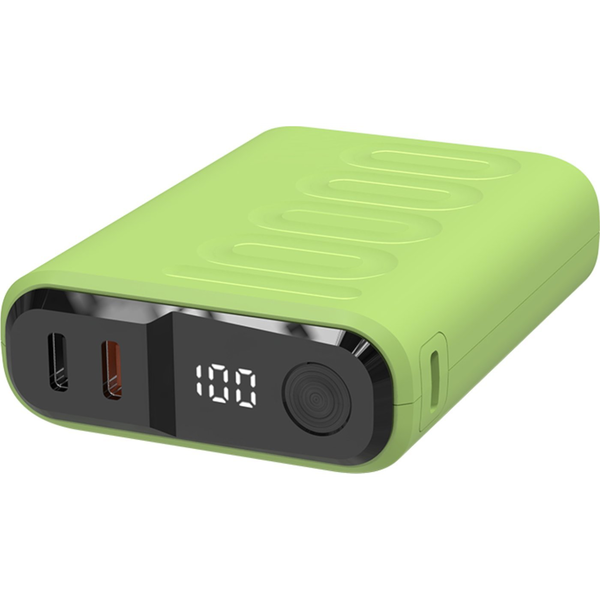 Powerbank RealPower PB-10000C PD+,3xType-C,hellgrün