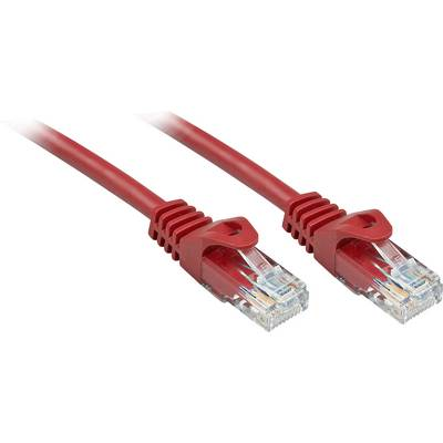 RJ45 Hálózat Csatlakozókábel CAT 6 U/UTP 30.00 cm Piros Védővel LINDY (48180)