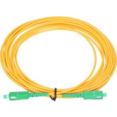 Мрежов кабел Extralink, SC, APC, Симплекс 3.0 мм, 7 м, Жълт/Зелен