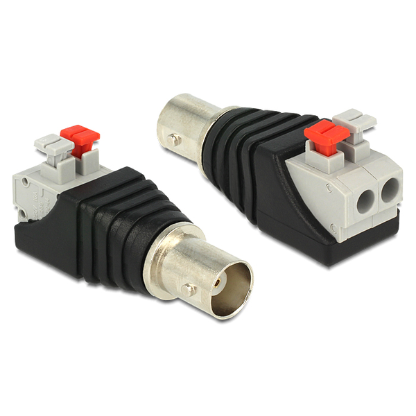 Delock BNC anya > Terminal Block nyomógombbal 2 pines adapter (65526)
