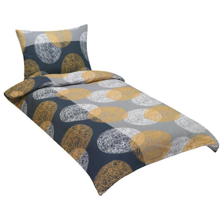 Bellatex, krepp 80/865 szürke-narancssárga gömbök 140×200, 70×90 (9802)