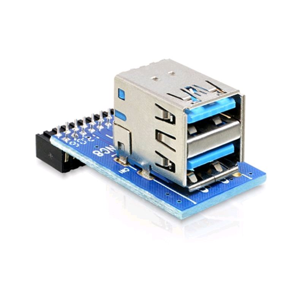 DeLock 41865 USB 3.0 pin header female -> 2 x USB 3.0 female – up