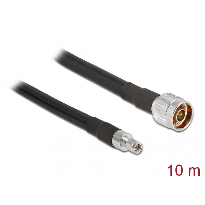 Delock Antennakábel N-dugó > RP-SMA-dugó CFD400 LLC400 , 10 m, alacsony veszteség