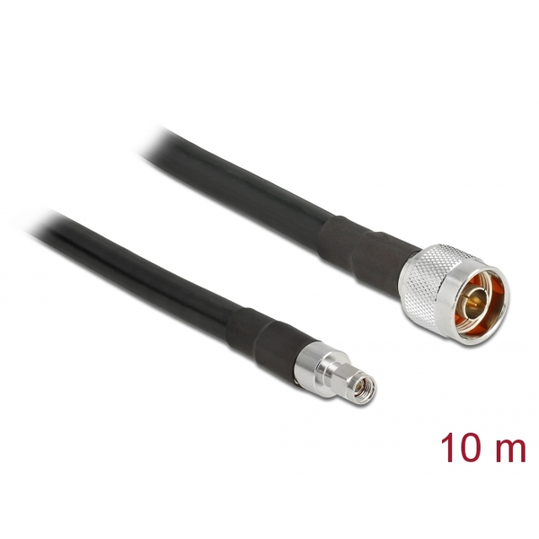 Delock Antennakábel N-dugó > RP-SMA-dugó CFD400 LLC400 , 10 m, alacsony veszteség