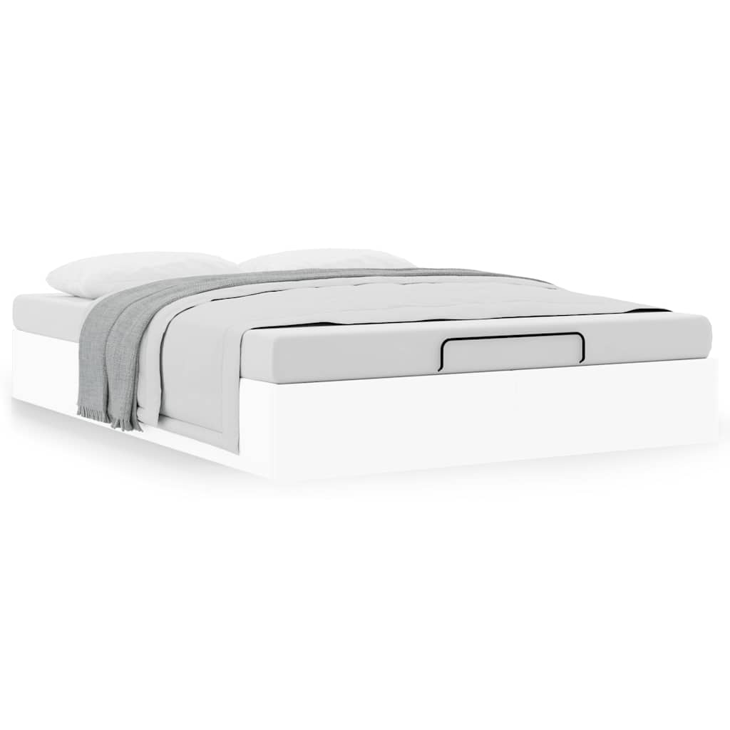 Ottomán ágykeret matrac nélkül fehér 140x200 cm műbőr (3310805)