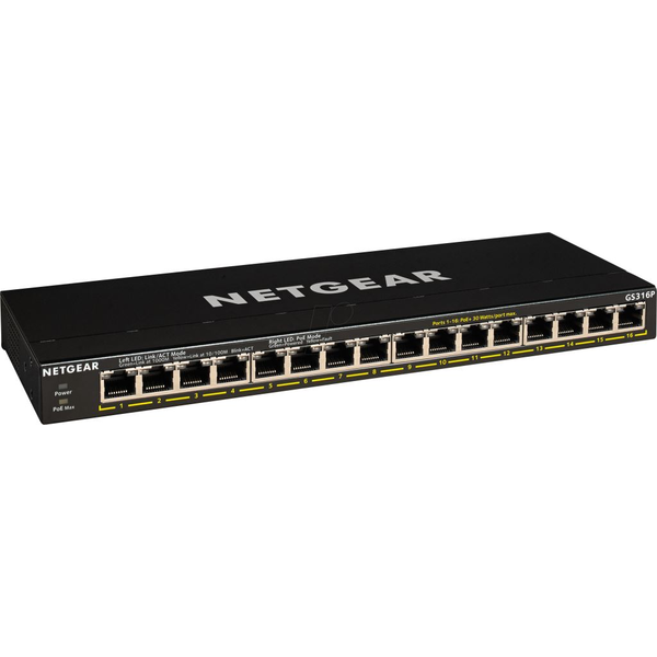 Switch cu 16 porturi, Netgear, Metal, Negru