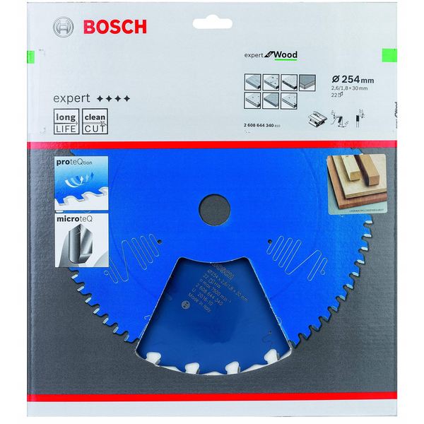 Bosch Accessories Expert for Wood 2608644340 Körfűrészlap 254 x 30 x 1.8 mm Fogak száma (collonként): 22 1 db