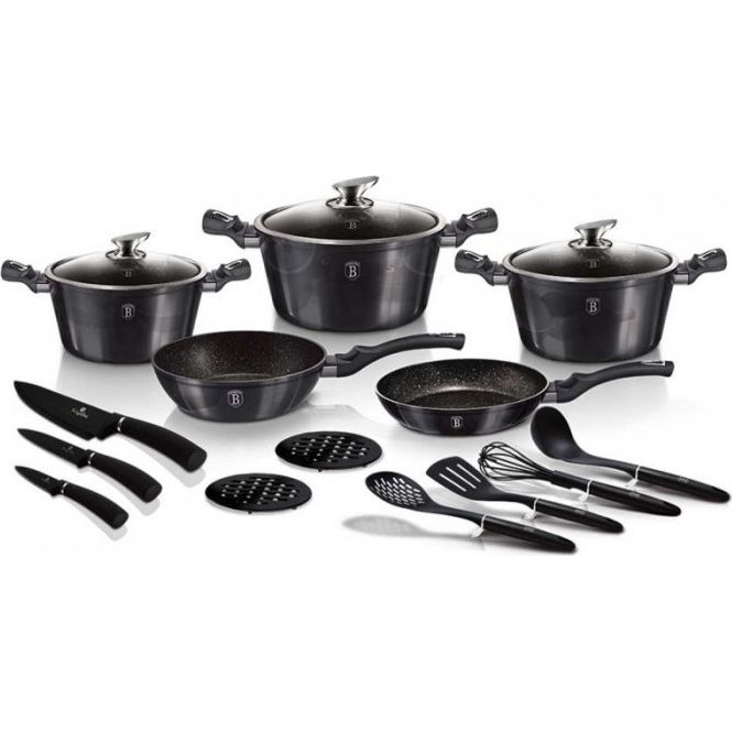 BerlingerHaus BH/6920 Metallic Line Carbon Edition Edénykészlet - Kovácsolt Alumínium, Sötét Szürke (BH-6920 Kinghoff)