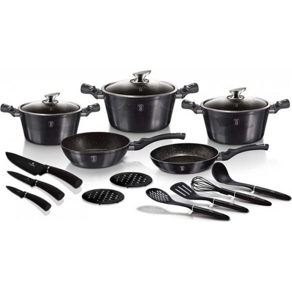 BerlingerHaus BH/6920 Metallic Line Carbon Edition Edénykészlet - Kovácsolt Alumínium, Sötét Szürke