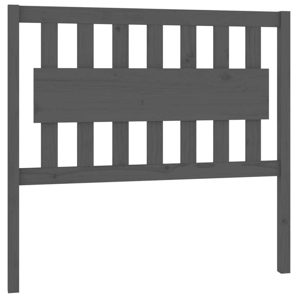 szürke tömör fenyőfa ágyfejtámla 105,5x4x100 cm (818557)