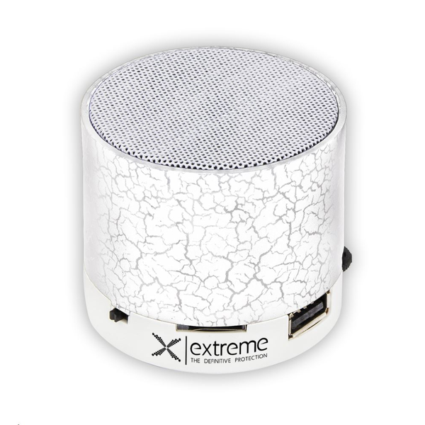 Преносима тонколона Extreme, Bluetooth/FM, USB, Бял