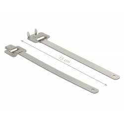 Delock Rozsdamentes acél, újrahasználható kábelkötegek összeköto kampóval hossz: 150 mm szélesség: 1 (18762) (18762)