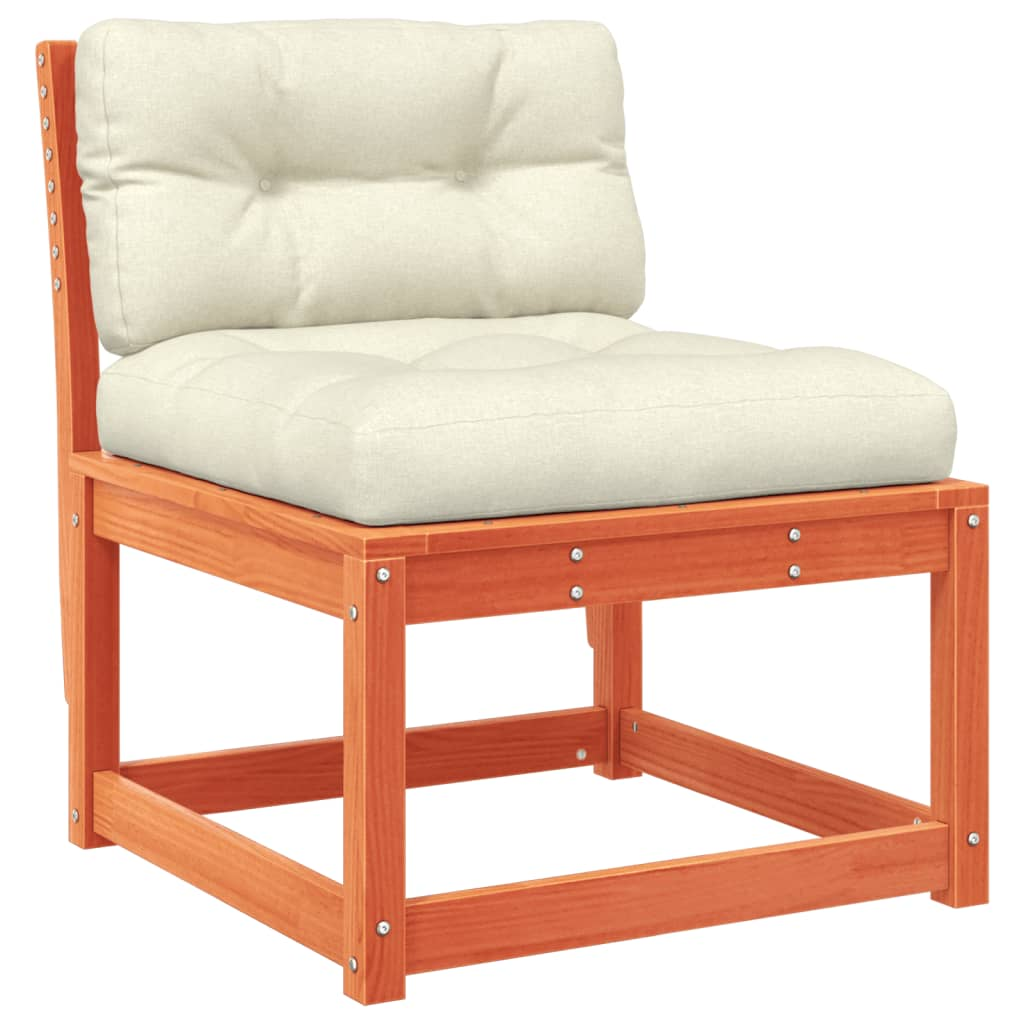 viaszbarna tömör fenyőfa kerti kanapé párnával (844691)