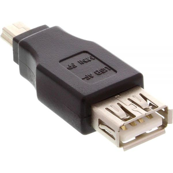 InLine 33500B csatlakozó átlakító USB 2.0 A female mini-5p USB 2.0 M Fekete (33500B)