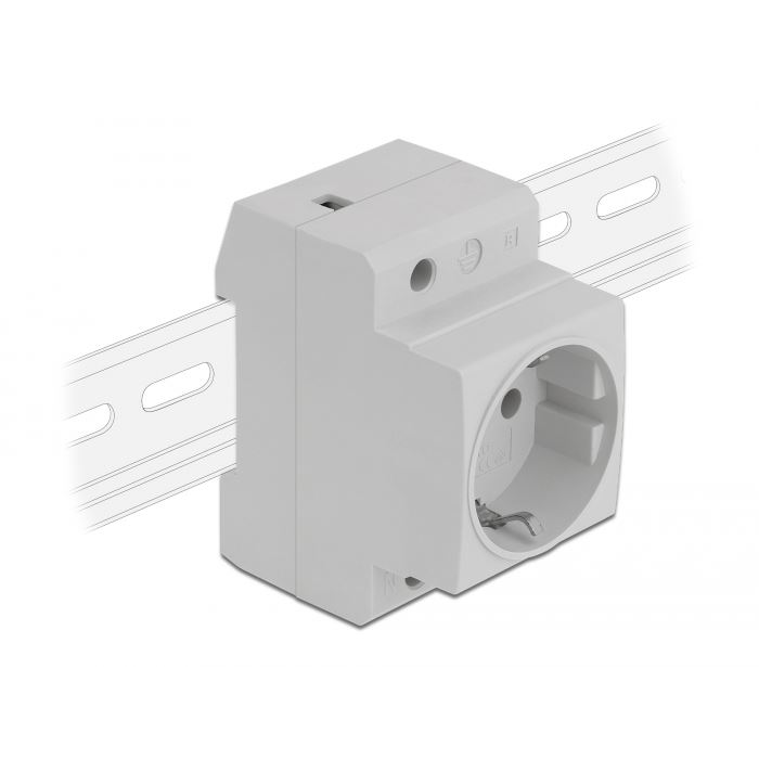 Delock csatlakozóaljzat egy oldalsó földelési kapcsolattal DIN sínhez 5 darab (11472) (delock11472)