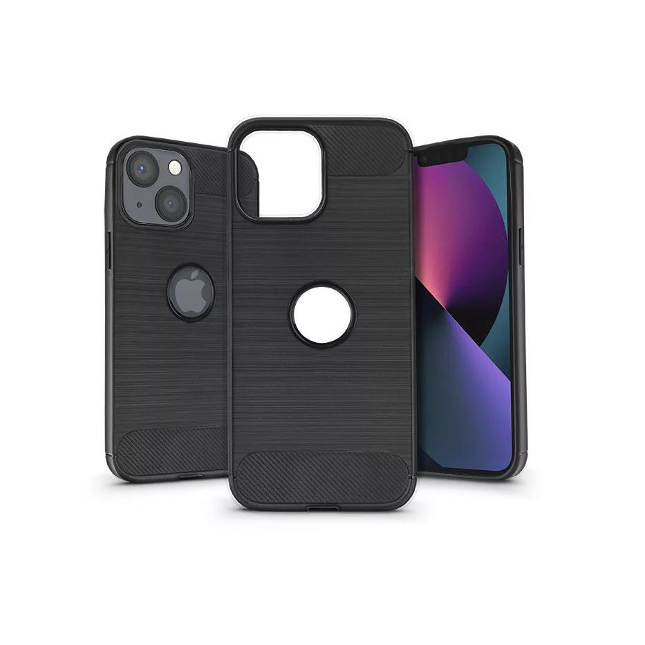Haffner Carbon Logo Apple iPhone 13 Mini szilikon hátlaptok fekete (PT-6356) (PT-6356)