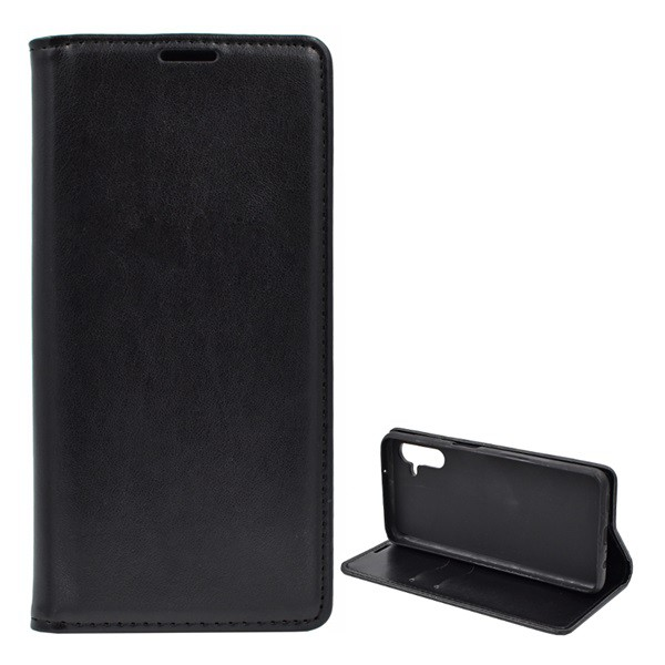 Tok álló, bőr hatású (FLIP, oldalra nyíló, asztali tartó funkció) FEKETE [Samsung Galaxy A13 4G (SM-A135F / A137F)] (5996591152318)